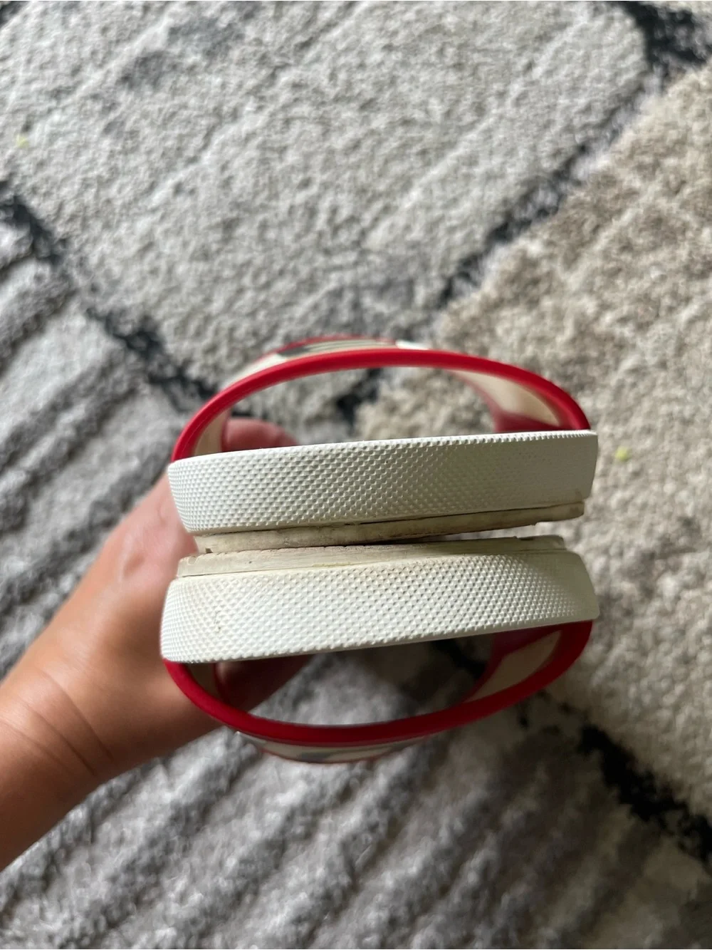 Hunter Slides Sandals White Red Black
